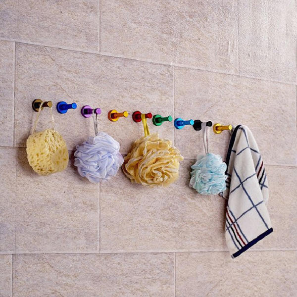 Space Aluminum Colored Single Hook Decorative Hanger - Purple