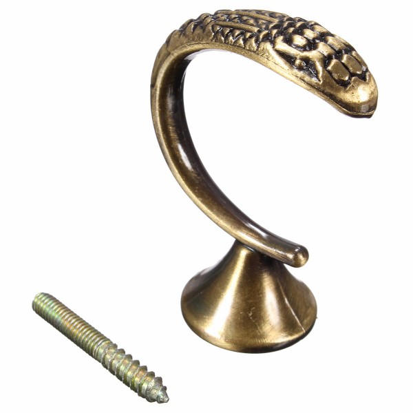 Bathroom Retro Zinc Alloy Wall Mounted Hooks Vintage Clothes Hanger - Golden